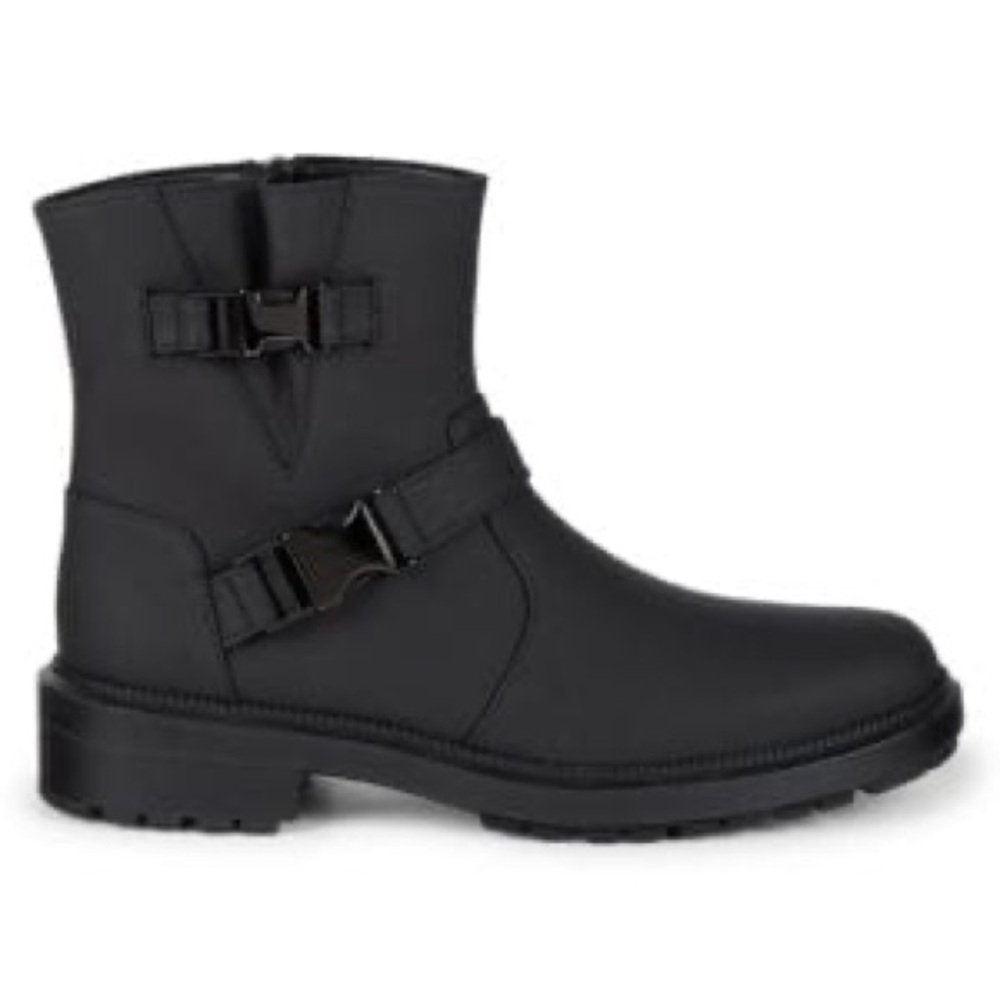 Aquatalia Womens Lillie Weatherproof Matte Leather Short Boots Black 8.5